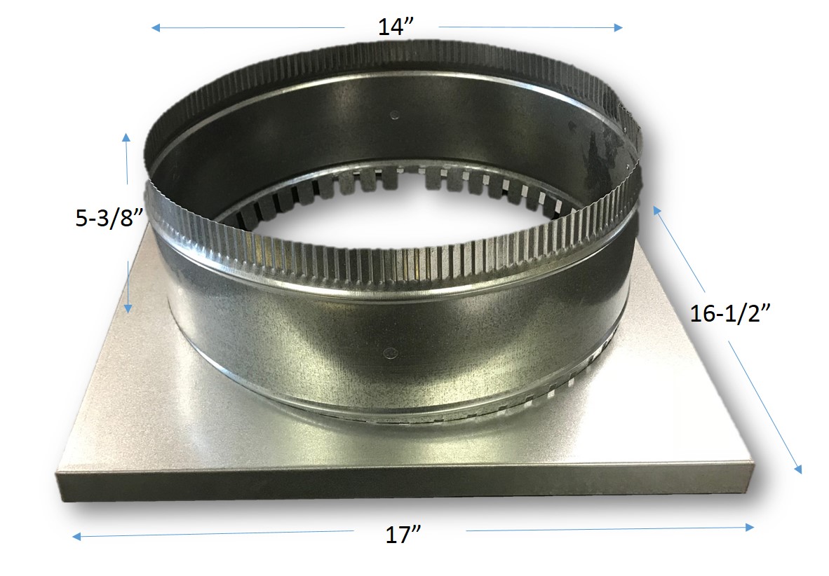 Square to Round Duct Transition 14" FREE SHIPPING! Stover's Liquidation